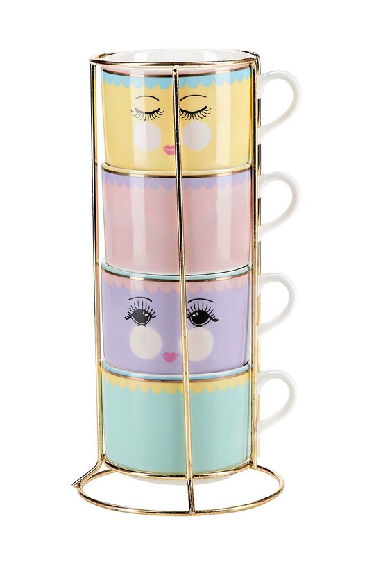 Набір чашок з підставкою Miss Etoile 4-pack барвистий 4974952