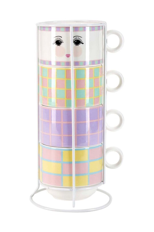 Miss Etoile set tazze con supporto pacco da 4 multicolore 4977586
