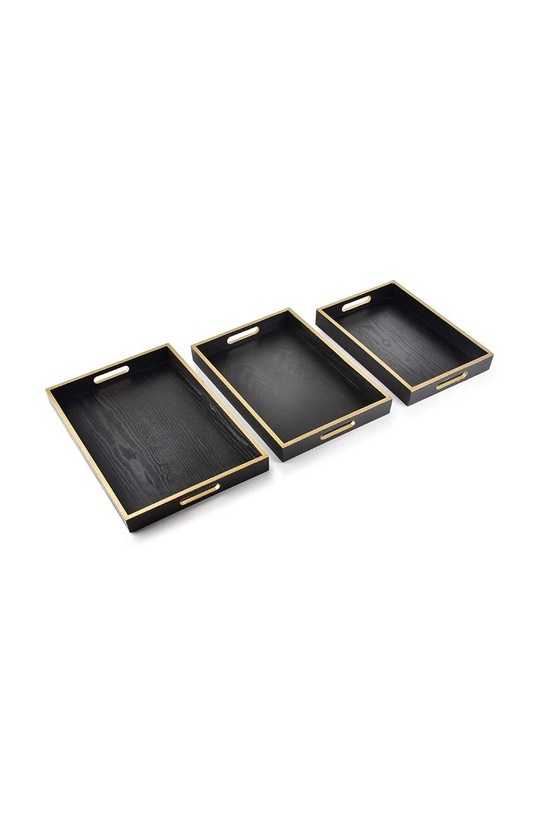 Komplet pladnjev Affek Design Blanche 3-pack HTOS9181 črna AA00