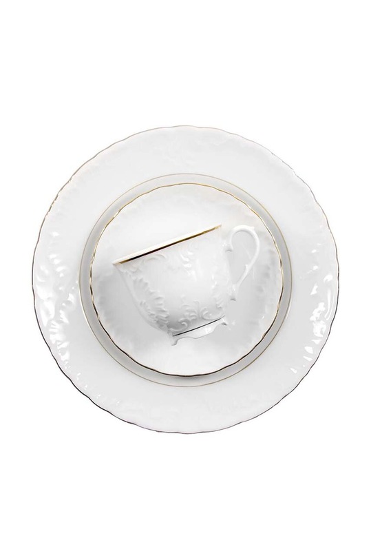 Kávový set pro 6 osob Ćmielów Rococo 18-pack bílá 4018034B23604
