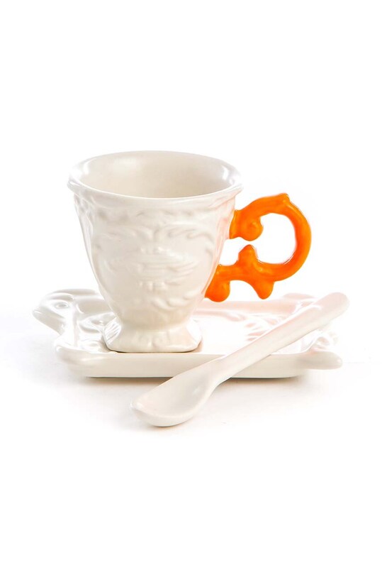Seletti ceasca si farfurioara I-ware alb 09859.ARA