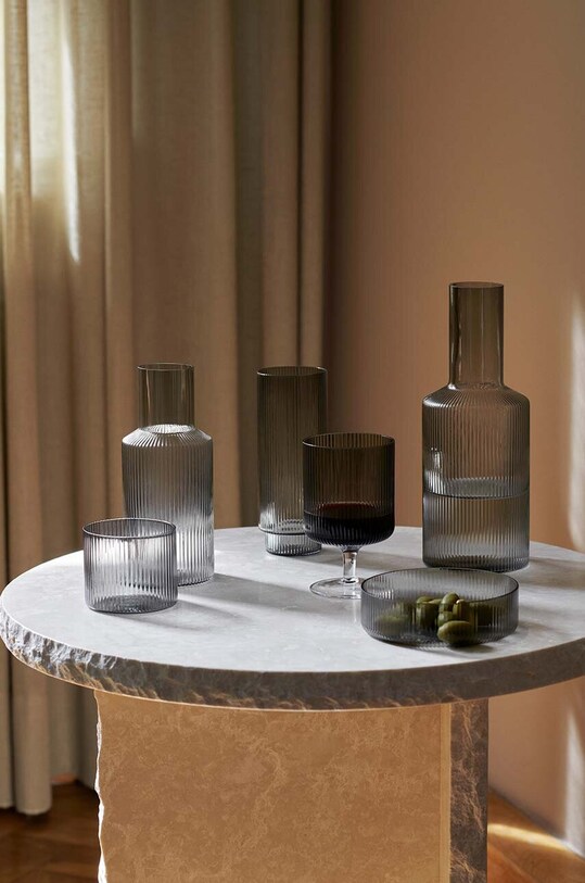 Кухня та бар Набір склянок для коктейлів ferm LIVING Ripple Long Drink Glasses 4-pack 100128112 сірий