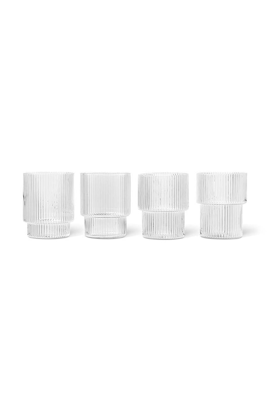 Ferm Living zestaw szklanek Ripple Glasses 4-pack transparentny 5438