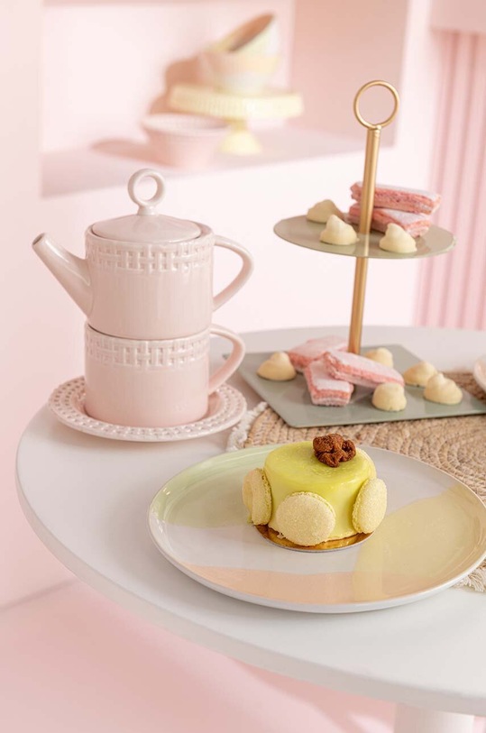 Bucătărie și bar J-Line set de ceai Tea Pot And Tea Cup 34695 roz