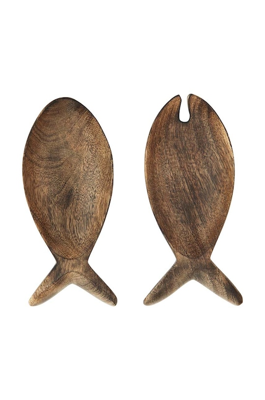 Madam Stoltz łyżki sałatkowe 2-pack brązowy MSD23S.09