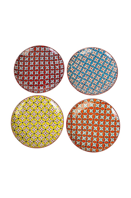 Pols Potten un set de farfurii Hippy 4-pack multicolor 230.400.401