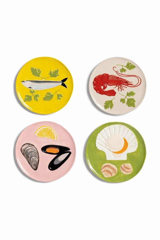 &k amsterdam zestaw talerzy Plate de la mer set 4-pack multicolor 2823.05