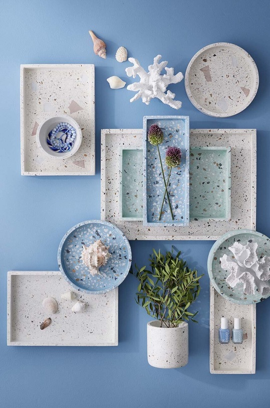 Поднос Bahne Terrazzo 4982370 голубой AA00