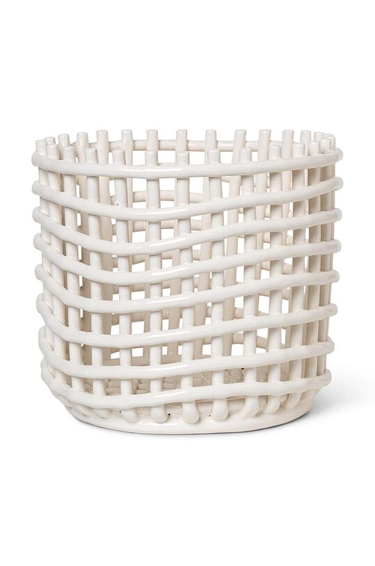 Ozdobný kôš ferm LIVING L biela 110134202