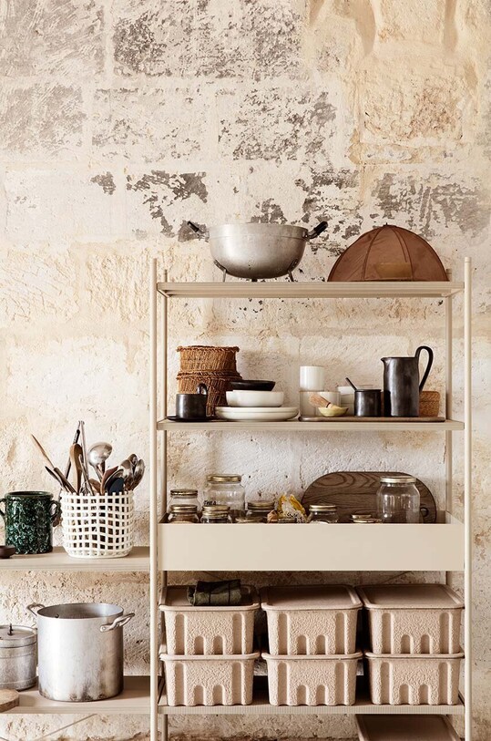 Ozdobný kôš ferm LIVING L biela 110134202