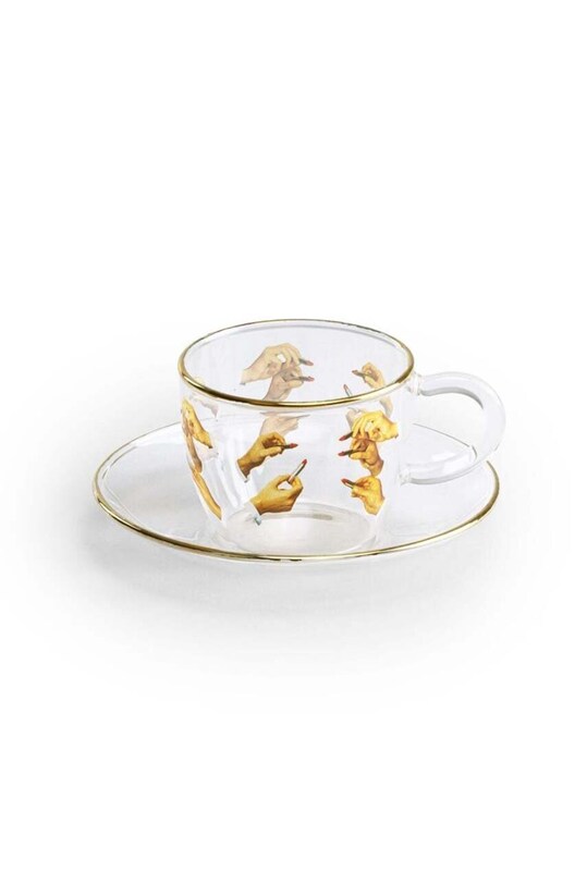 Чашка з блюдцем Seletti x Toiletpaper барвистий 15972