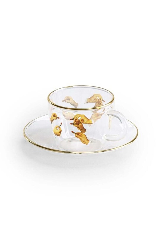 Чашка з блюдцем Seletti x Toiletpaper 15972 барвистий AA00