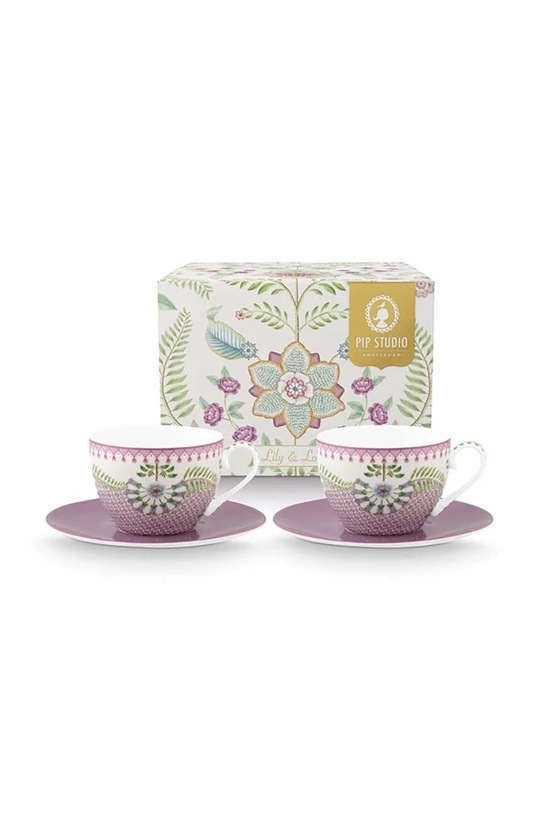 Pip Studio set de cești și farfurioare Lily 280 ml 2-pack multicolor 51004193