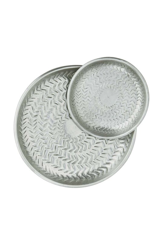 Madam Stoltz taca dekoracyjna Hammered 2-pack T164SIL.SXS szary AA00