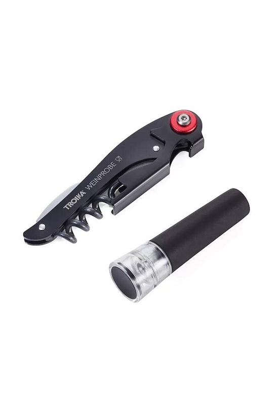 Штопор и пробка для вина TROIKA Weinprobe чёрный TRWST01.BK