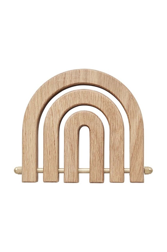 Podstavec na teplé jedlá OYOY Rainbow Wooden Trivet béžová L301124
