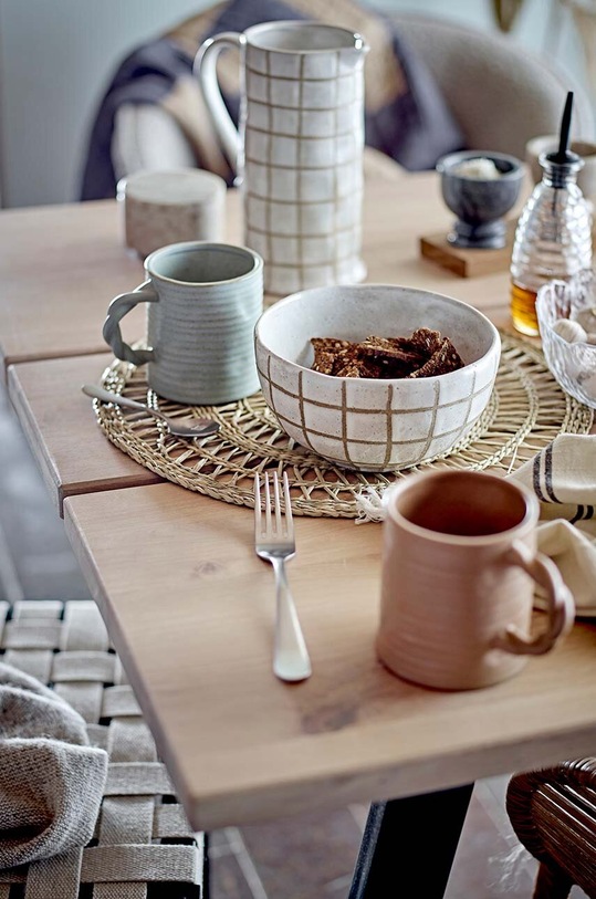 Bloomingville solniță și piperniță cu farfurie multicolor 82066233