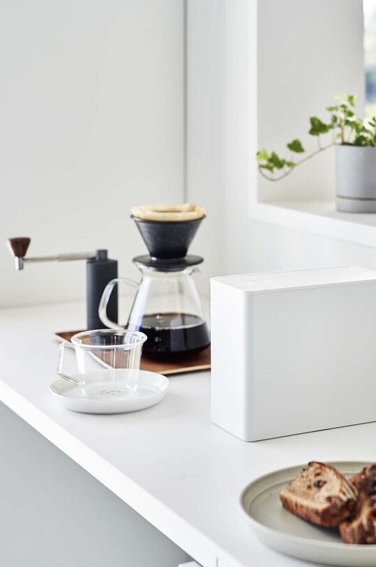 Yamazaki recipient de cafea cu lingura Tower 6907 alb AA00