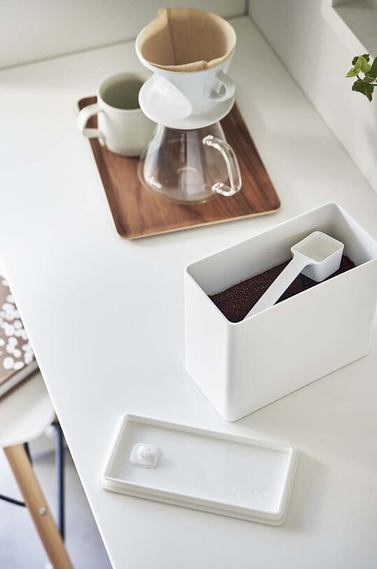 Yamazaki recipient de cafea cu lingura Tower alb 6907