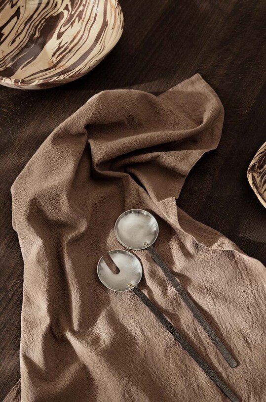 Ferm Living łyżki sałatkowe Obra 2-pack 1104268859 szary AA00