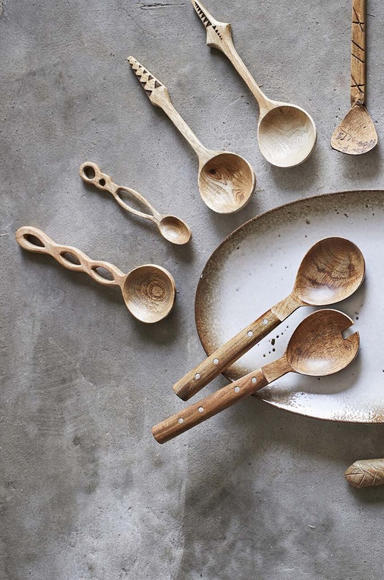 Salátové lžíce Madam Stoltz 2-pack MSD23S.07 hnědá AA00