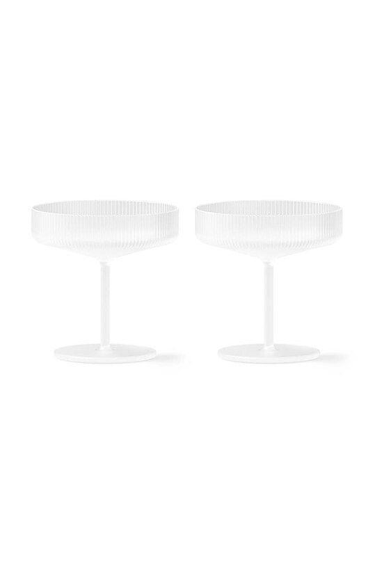 Набор бокалов для шампанского ferm LIVING Ripple Champagne Saucers 150 ml 2 шт белый 1104269321