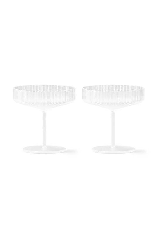 Набір келихів для шампанського ferm LIVING Ripple Champagne Saucers 150 ml 2-pack білий 1104269321