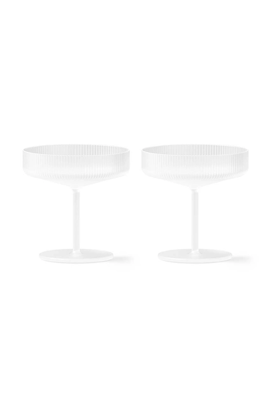 ferm LIVING set de pahare de șampanie Ripple Champagne Saucers 150 ml 2-pack alb 1104269321