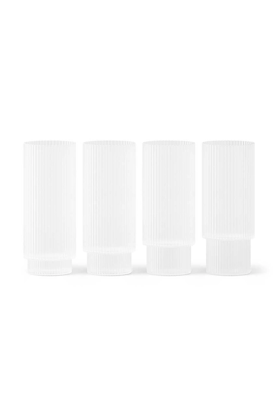 ferm LIVING zestaw szklanek do drinków Ripple Long Drink Glasses 300 ml 4-pack biały 1104269323