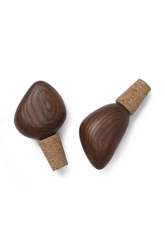 Ferm Living korek do wina Cairn Wine Stoppers 2-pack brązowy 1104266297