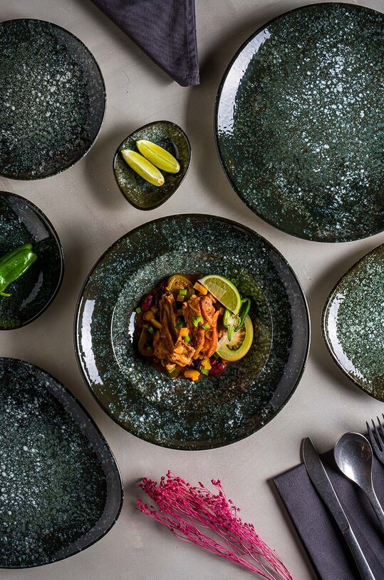 Bonna talerz głęboki Cosmos Black Gourmet o 24 cm 6-pack czarny COSBLGRM24CK.SET.6