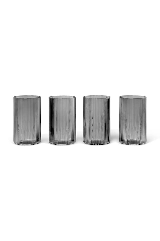 Набор стаканов ferm LIVING Ripple Verrines 140 ml 4 шт серый 1104264041