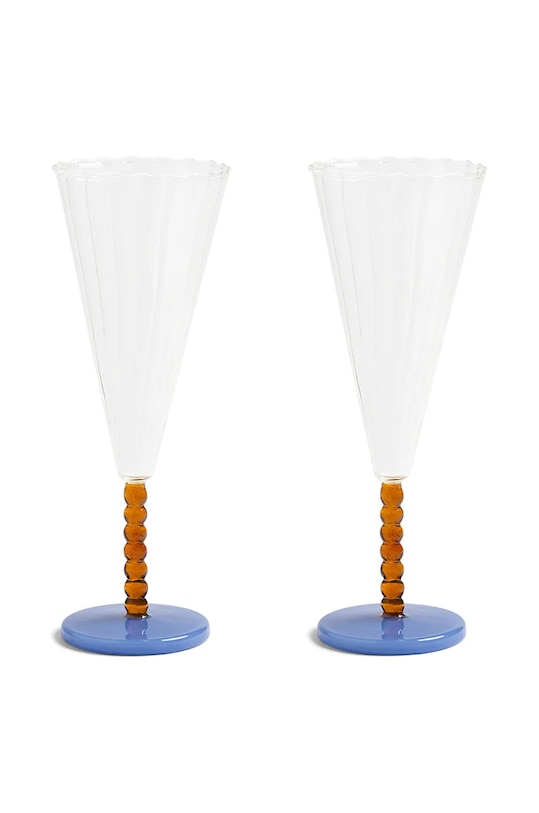 Σετ ποτηριών κρασιού &k amsterdam Flute perle amber 2-pack πολύχρωμο 352.07