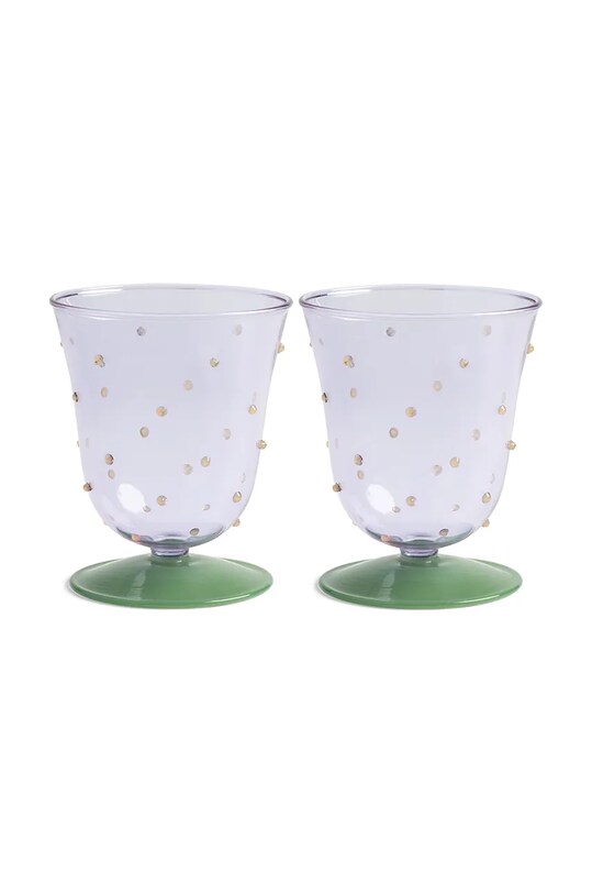 Набор бокалов &k amsterdam glass dot purple 200 ml 2 шт мультиколор 358.06