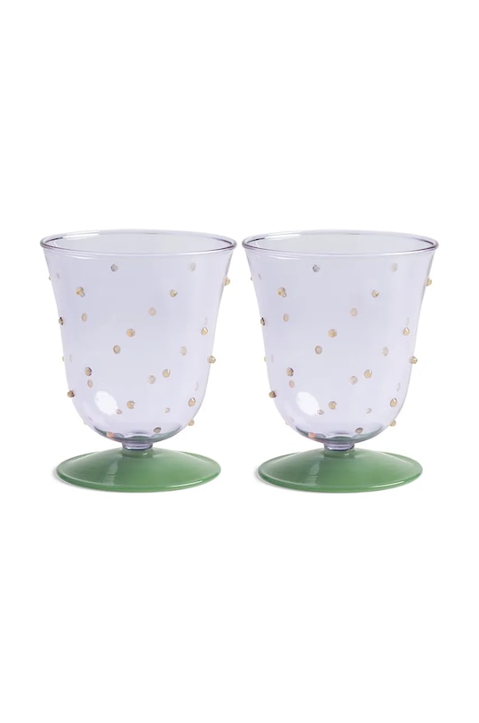 &k amsterdam set de pahare de vin glass dot purple 200 ml 2-pack multicolor 358.06