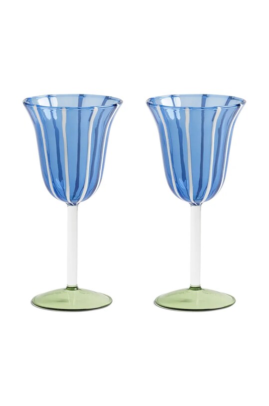 &k amsterdam set de pahare de vin glass eve blue 180 ml 2-pack multicolor 357.02