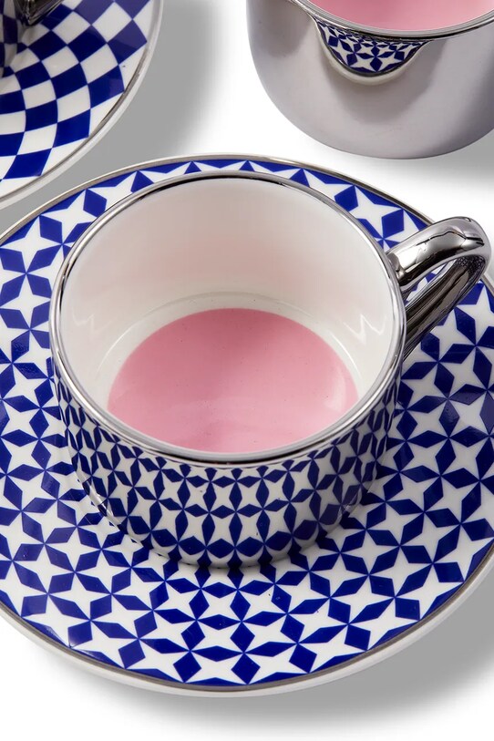 Pols Potten set de cești de espresso cu farfurioare pentru 4 persoane Aunty 90 ml 230.400.628 bleumarin AA00