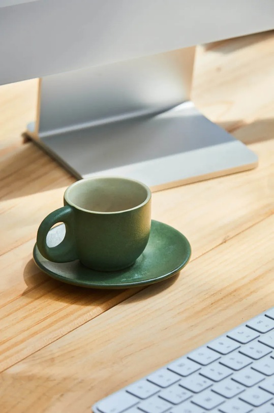 Sada šálok a podšálok Calma House Matcha 2-pak 11 x 6,5 cm MATCHA.CUP.VER