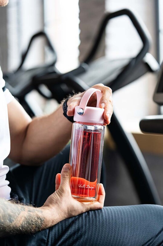 Кухня и бар Бутылка с заварником Vialli Design Fuori 350 ml 30206. розовый