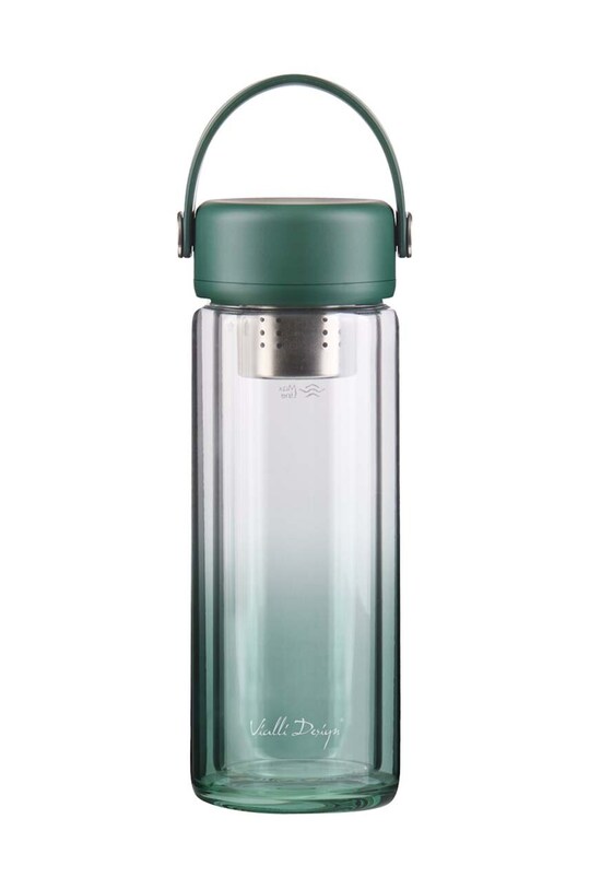 Бутылка с заварником Vialli Design Fuori 350 ml зелёный 30213.