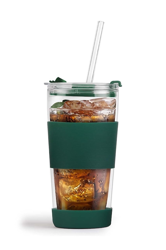 Термокружка з соломинкою Vialli Design Fuori 600 ml 30398. зелений AA00