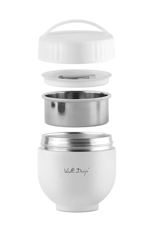 Θερμός με δοχείο και κουτάλι Vialli Design Fuori 680 ml 30282 λευκό AA00