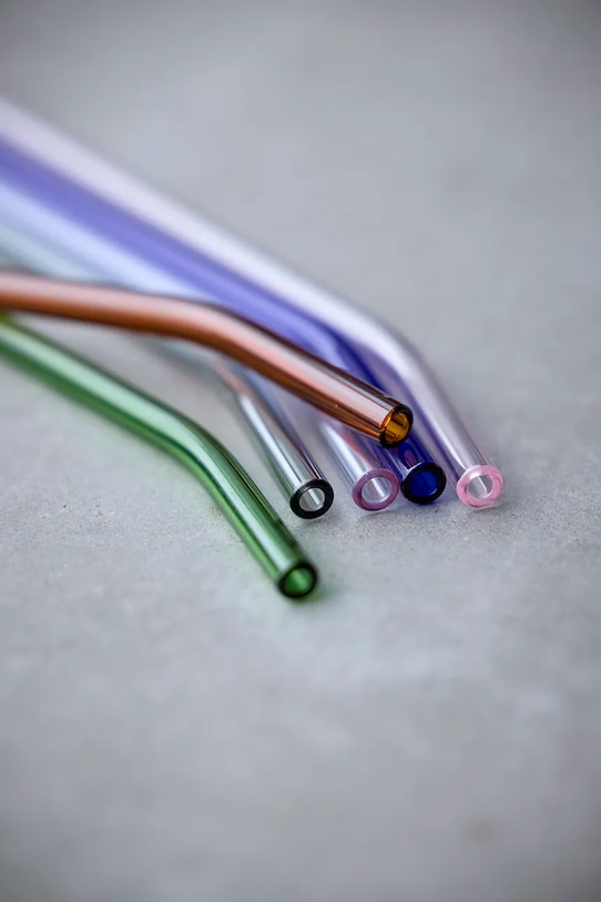 Bucătărie și bar Lyngby set de paie de sticlă cu o perie Glas 4-pack 32764 multicolor