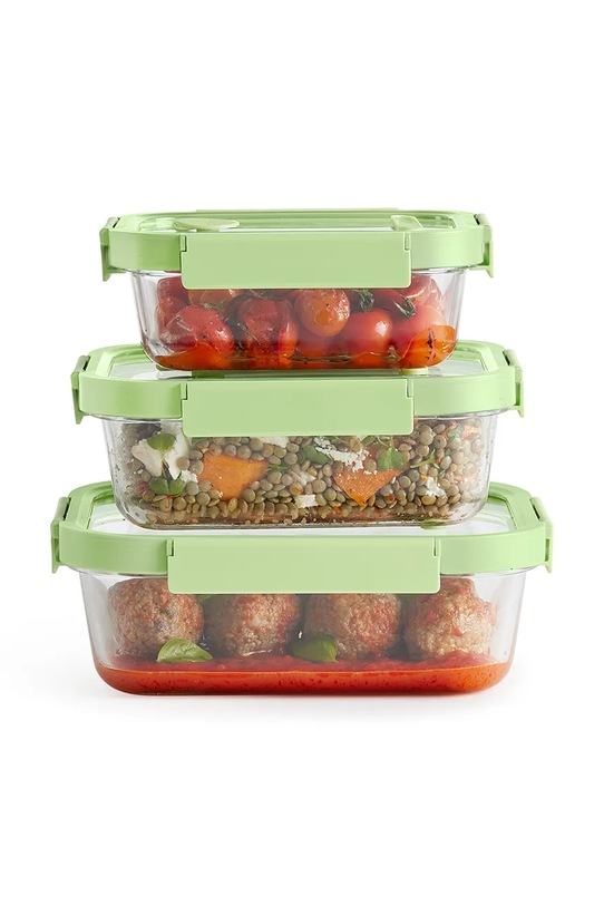 Kuchnia i bar Lekue zestaw pojemników do żywności 883941 zielony