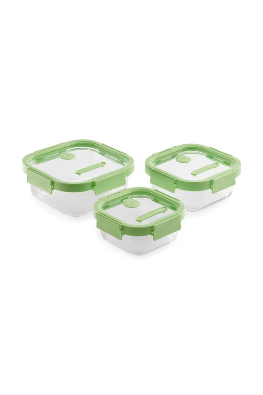 Lekue set recipiente de depozitare cu capace 1100 / 800 / 520 ml 3-pack verde 884047