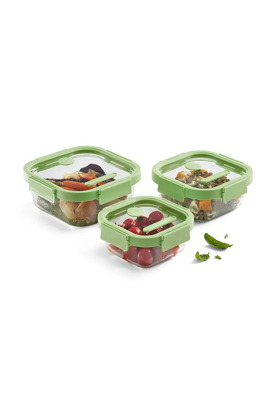 Komplet posod za shranjevanje s pokrovi Lekue 1100 / 800 / 520 ml 3-pack 884047 zelena AA00