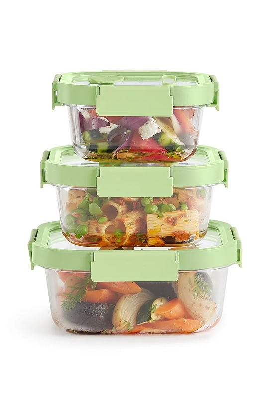 Komplet posod za shranjevanje s pokrovi Lekue 1100 / 800 / 520 ml 3-pack zelena 884047