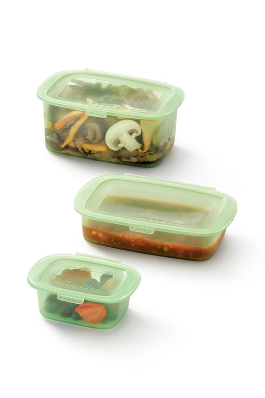 Bucătărie și bar Lekue set recipiente de depozitare cu capace 0,2 / 0,5 / 1 L 3-pack 881886 verde