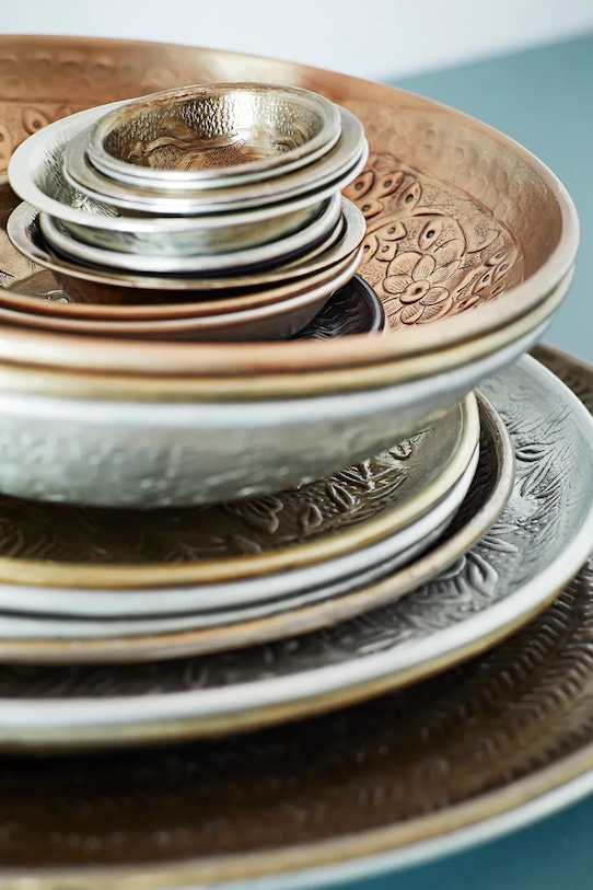 Κουζίνα και μπαρ Σετ δίσκου Madam Stoltz Hummered 2-pack T213.SIL πολύχρωμο