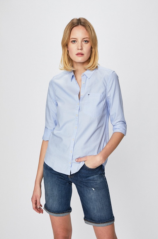 Tommy Jeans - Camasa lung albastru DW0DW04433